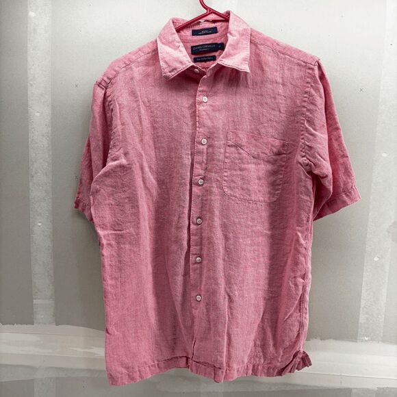 Daniel Cremieux Classic Fit Shirt Mens M Pink 100% Linen Fine Italian Fabric - Picture 1 of 4